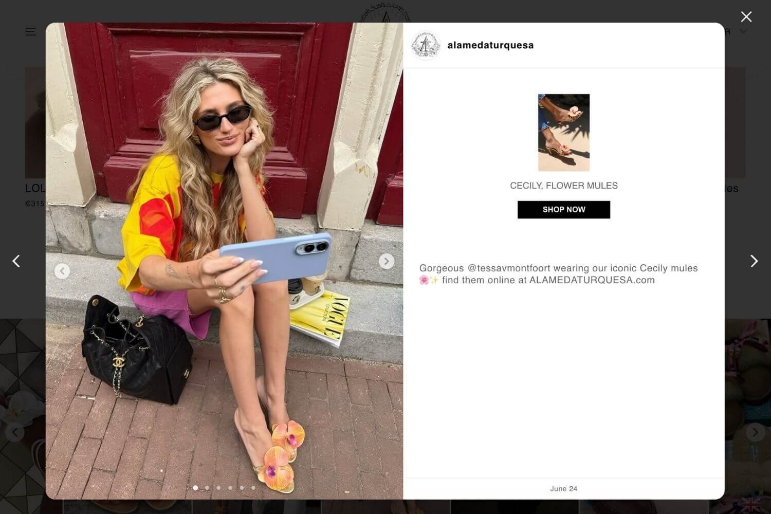 Alameda Turquesa shoppable Instagram feed