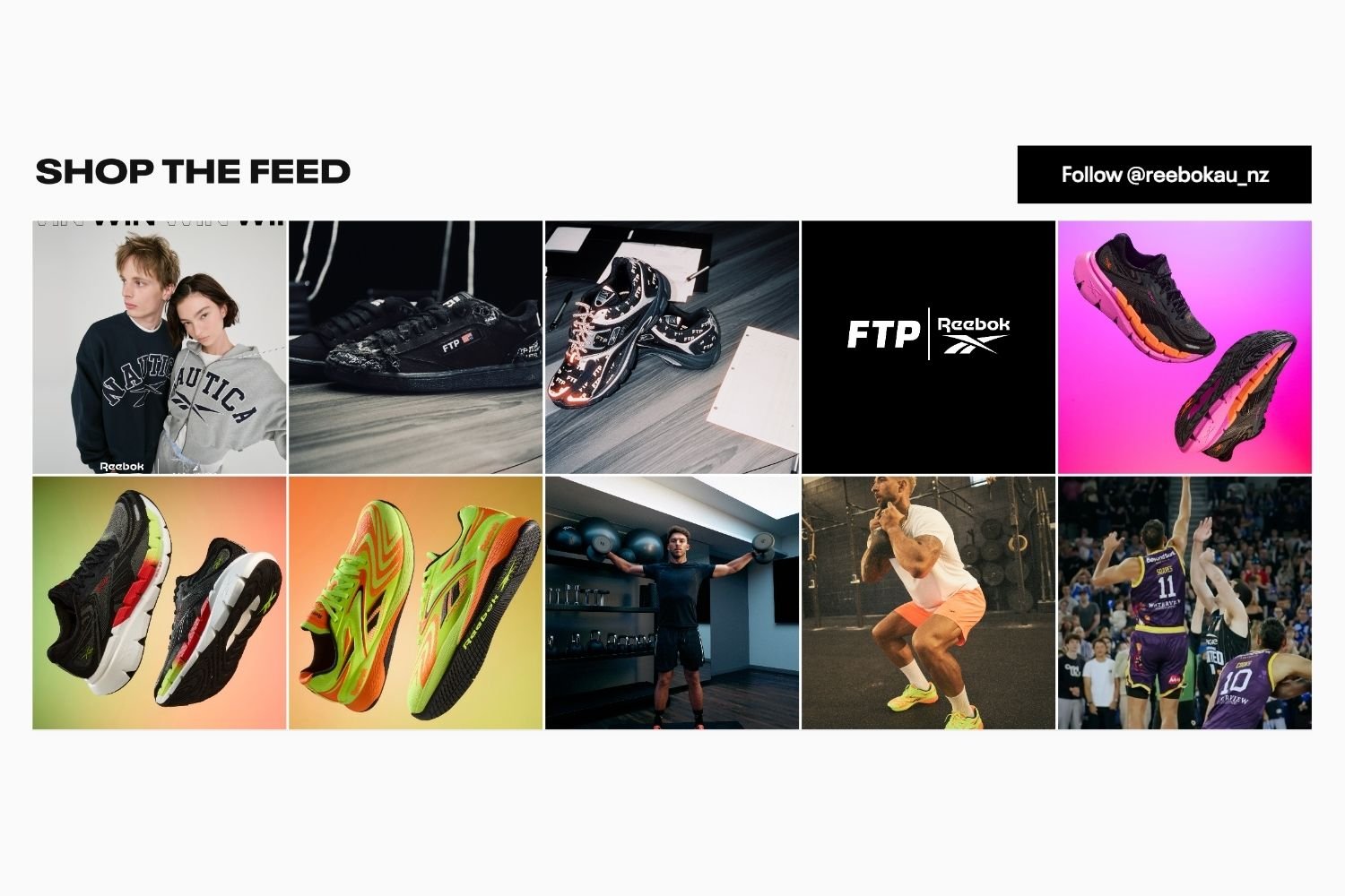 Reebok storefront Instagram feed