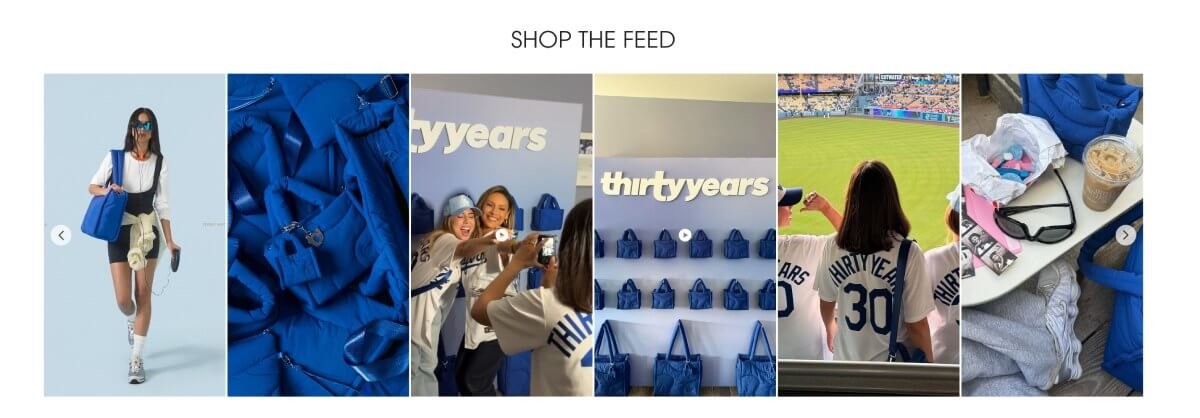 Thirty Years homepage Instagram feed powered by Mintt Studio