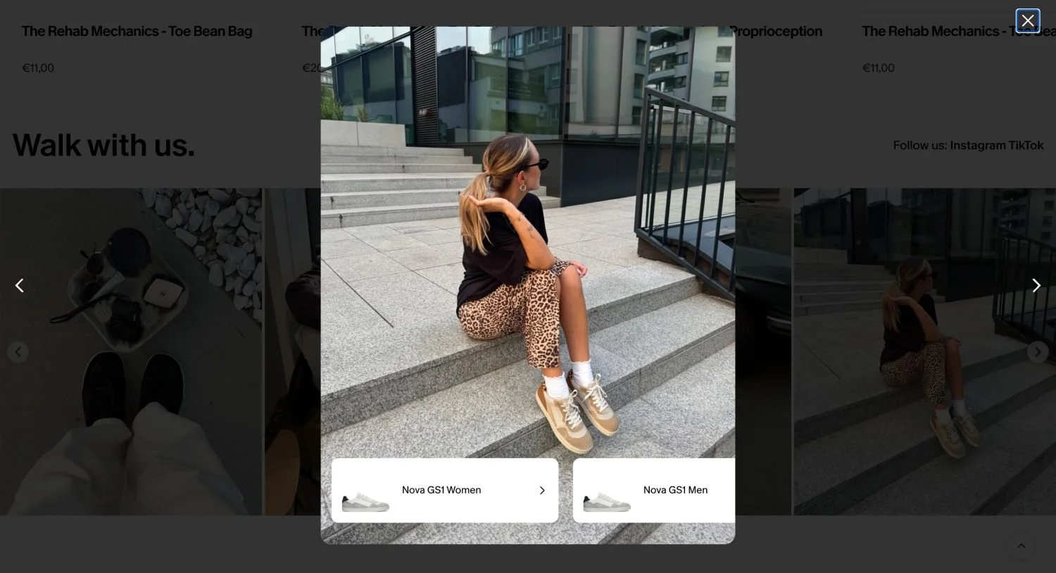 Groundies product page with shoppable Instagram feed