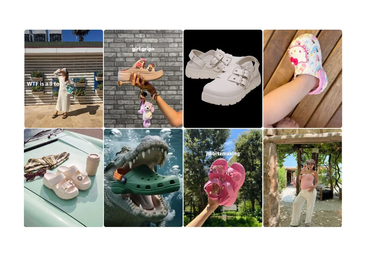 Crocs Instagram feed grid on Shopify