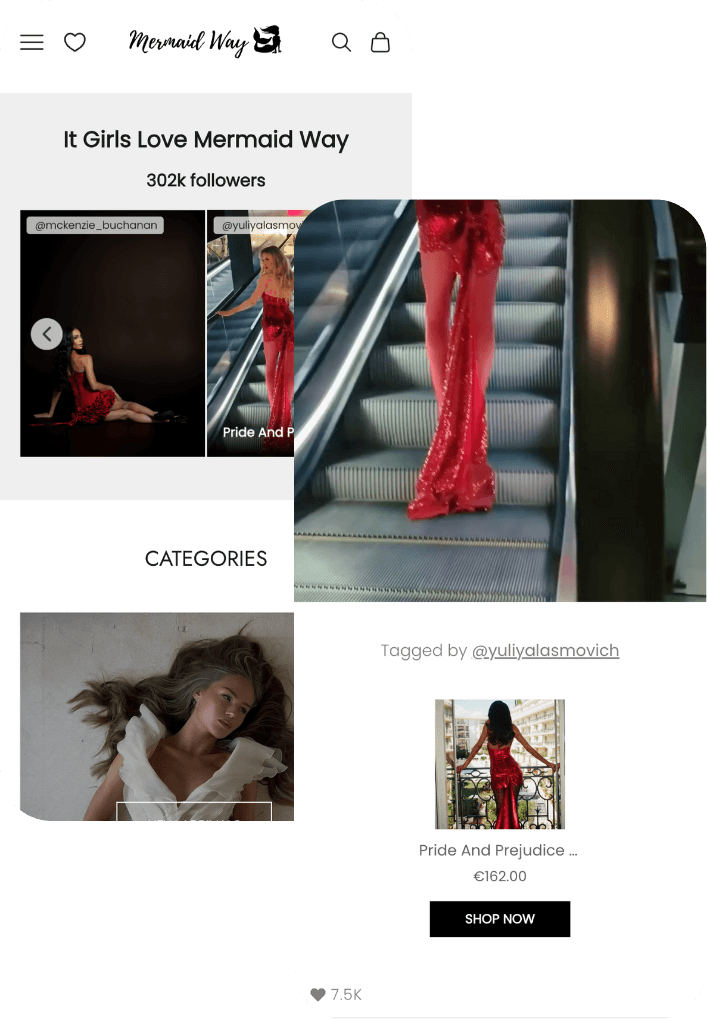 Display likes and profile