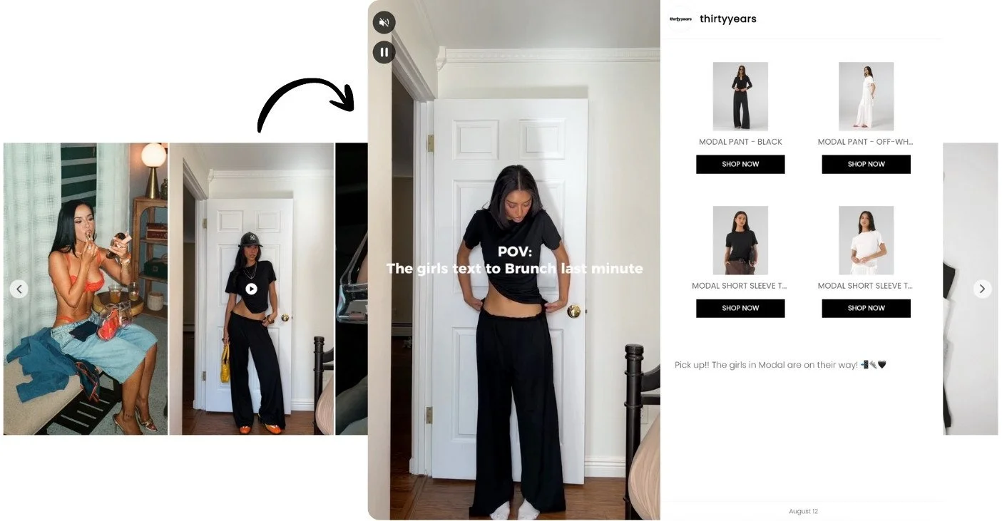 Shoppable Instagram feed with tagged products