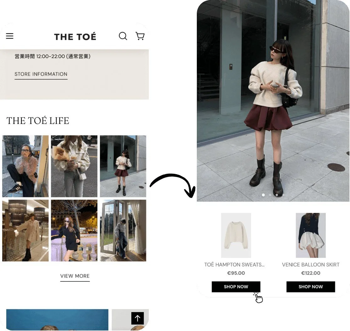 Mintt Instafeed on a Shopify storefront