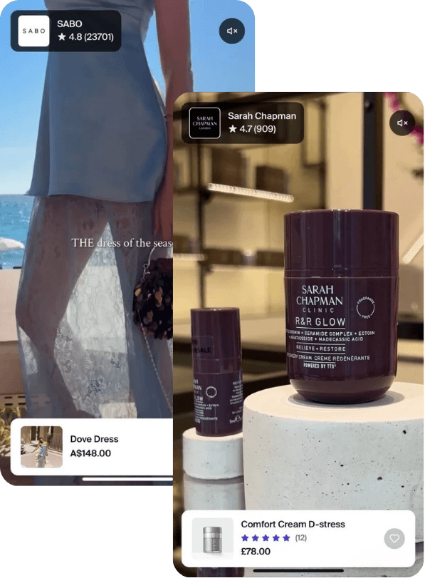 Shop app featuring Instagram shoppable content