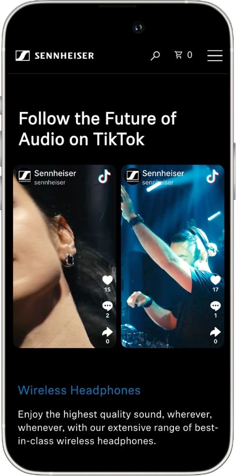 Mintt TikTok feed visuals on a Shopify store