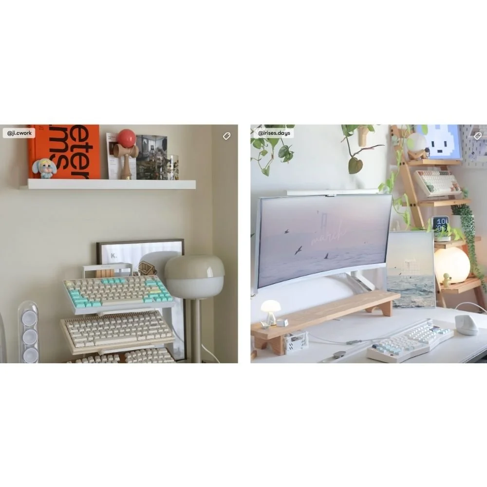 Customer Instagram posts tagged with a brand on a storefront