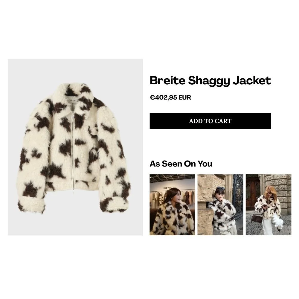 Product page with an embedded Instagram UGC layout